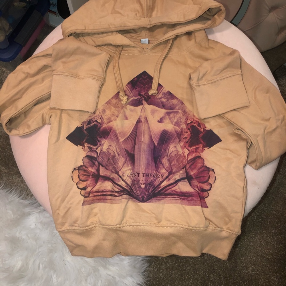 Tan Screen print hoodie